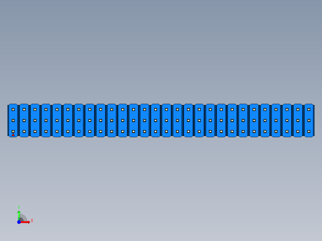 彩色公头100mil（2.54mm）系列-DS1021_blue_3x28p_100mil_Type19_rev1.0前视图