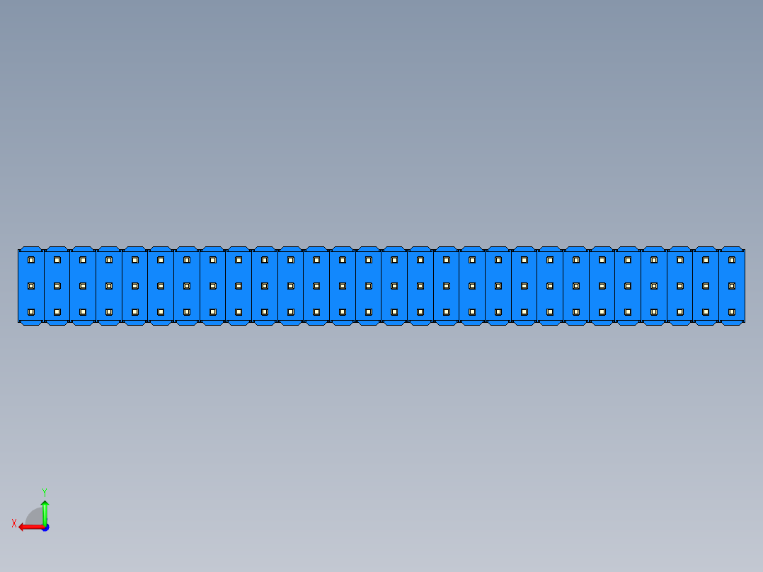 彩色公头100mil（2.54mm）系列-DS1021_blue_3x28p_100mil_Type19_rev1.0后视图