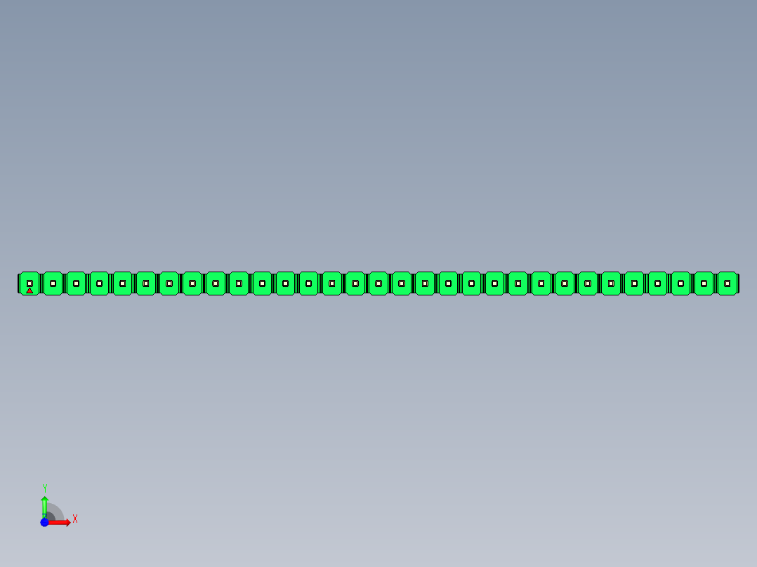 彩色公头100mil（2.54mm）系列-DS1021_green_1x31p_100mil_Type1_rev1.0前视图