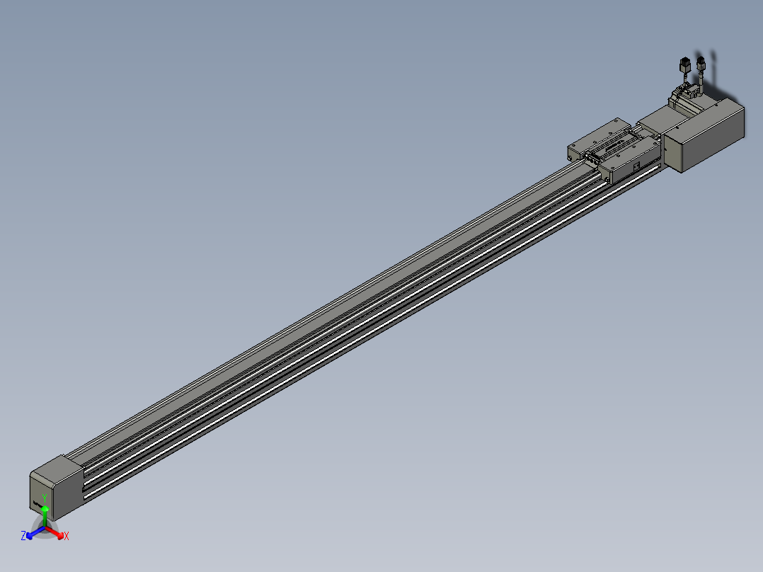 威洛博直线电机模组EB6-L70-S1300-BR-P40-MS3正等轴测图