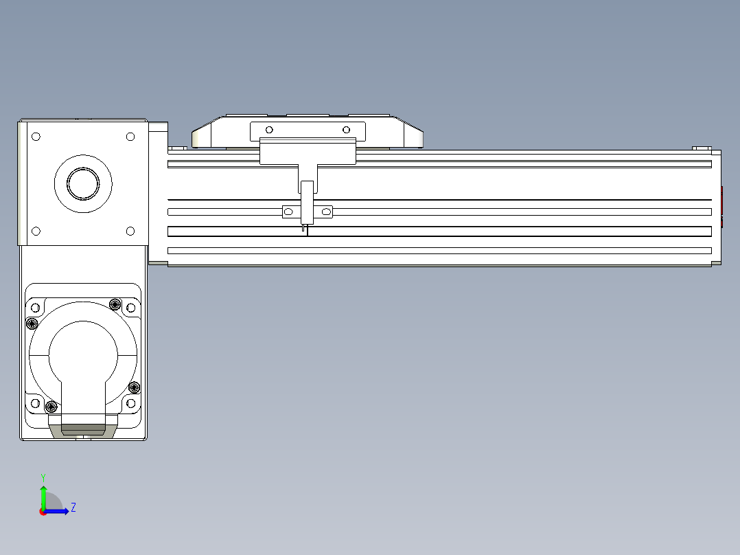 同步带全封闭直线模组TPA-HCB-85D-90-L100-LP-C-P20-N3左视图