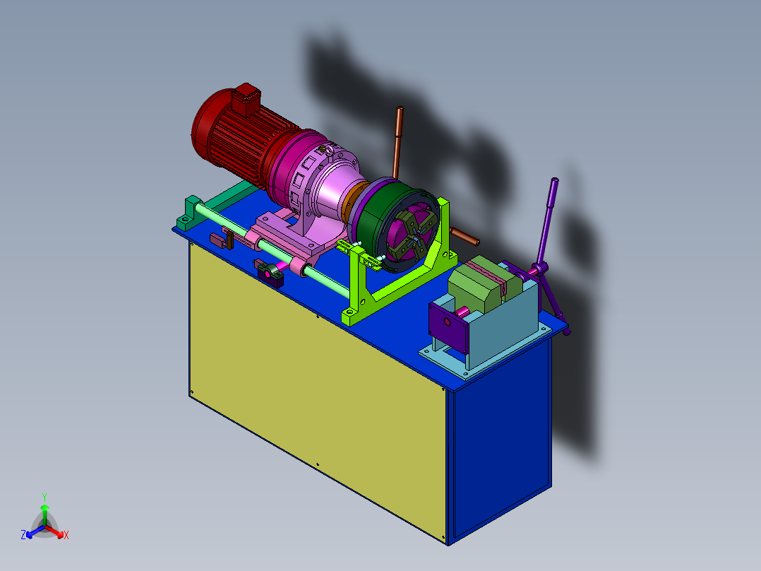 剥肋滚轧直螺纹机正等轴测图