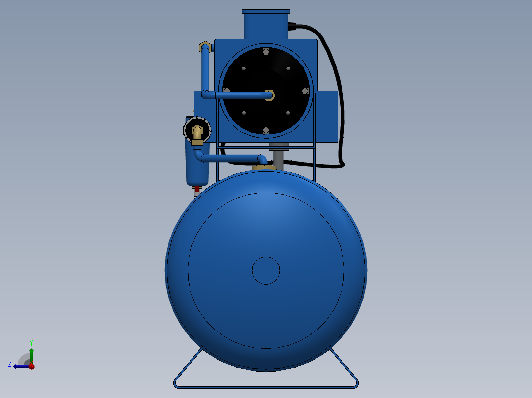 旋片式空气压缩机--stp sw右视图