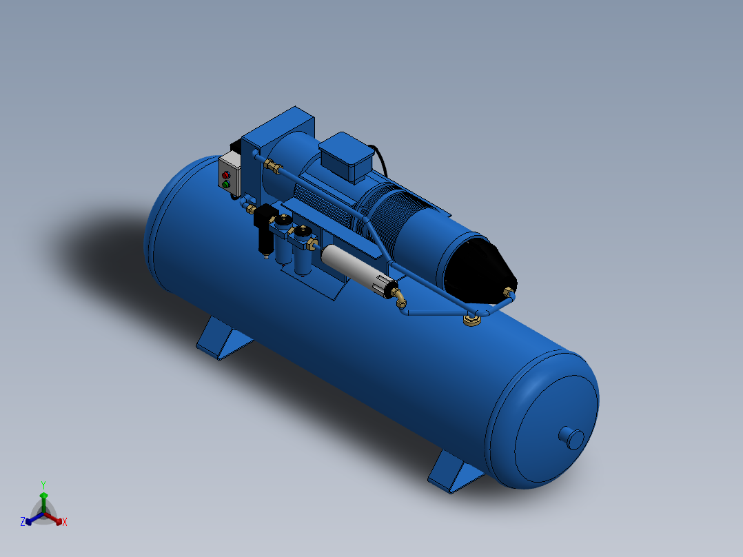 旋片式空气压缩机--stp sw正等轴测图