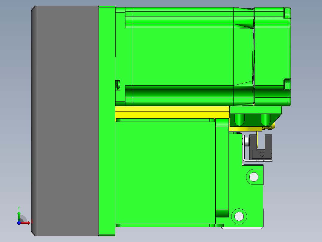 GTA内嵌同步带全封闭GTA12-LU-60步进前视图