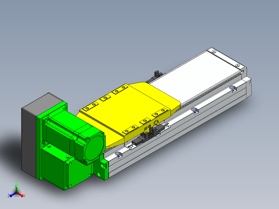 GTA内嵌同步带全封闭GTA12-LU-60步进正等轴测图