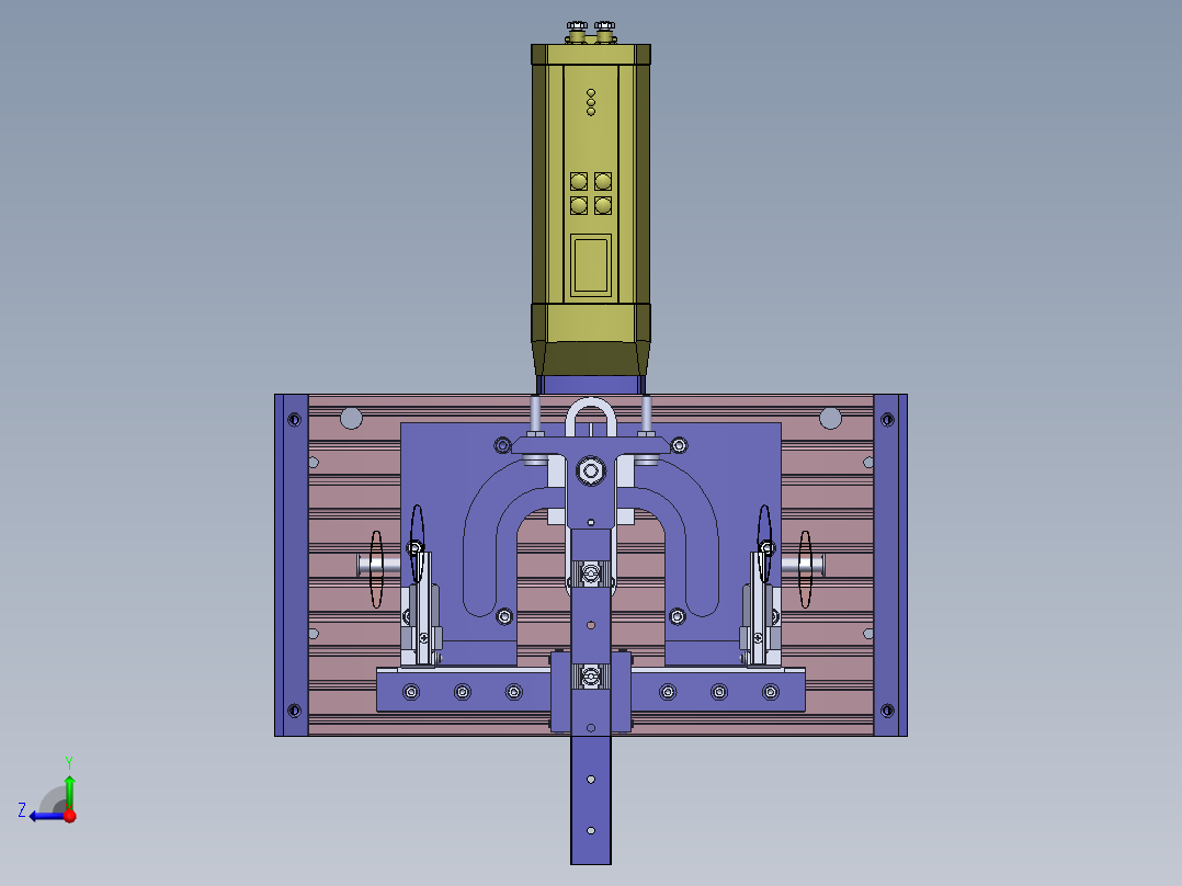 快速夹具凸轮机械手机构3D图纸 Solidworks设计 附STP右视图
