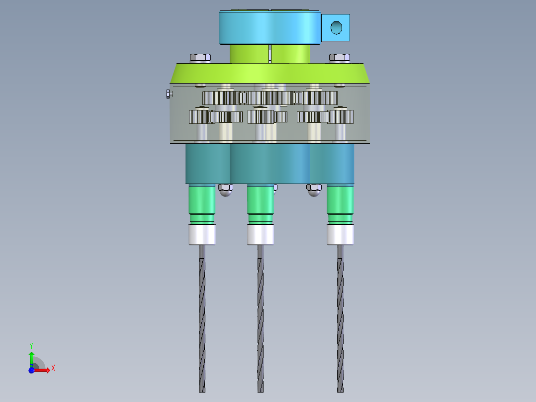 T501 多轴钻床的多轴器前视图