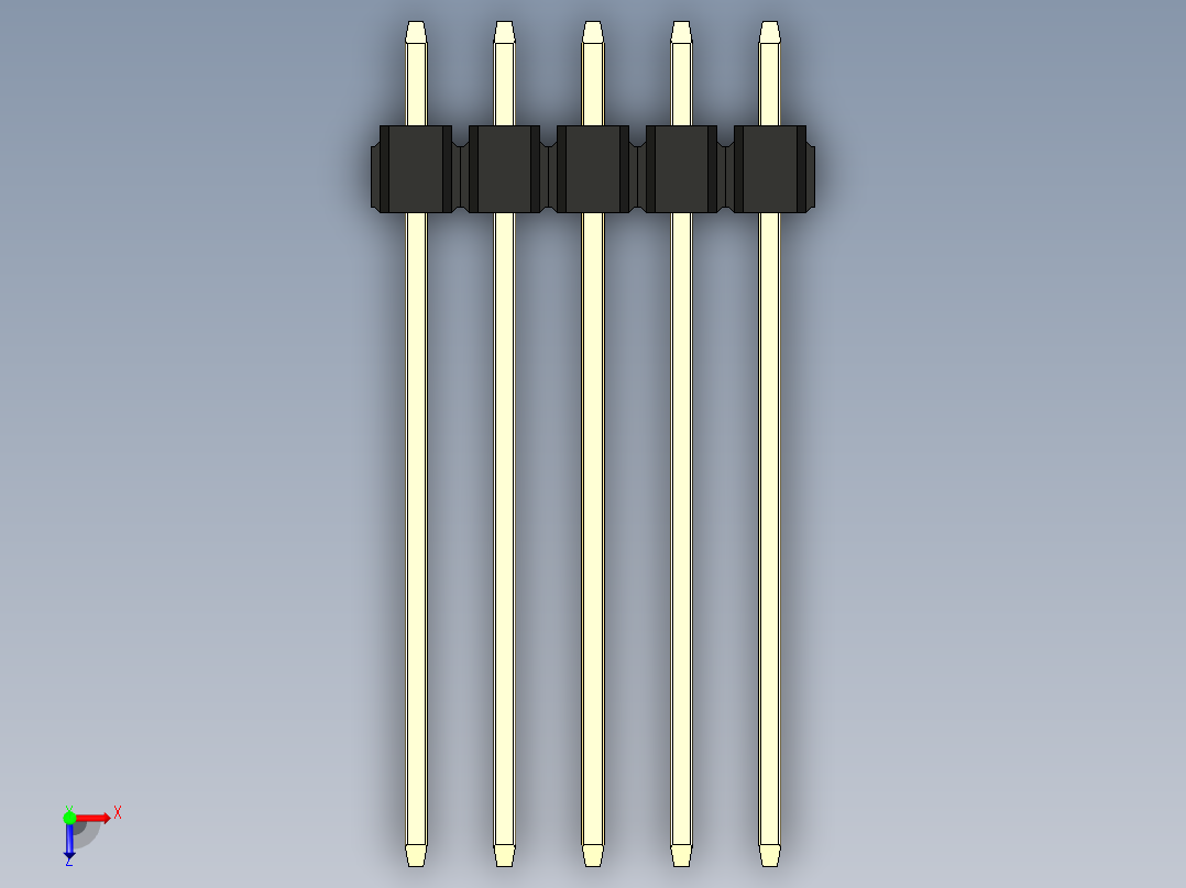 彩色公头100mil（2.54mm）系列-DS1021_black_2x05p_100mil_Type19_rev1.0俯视图
