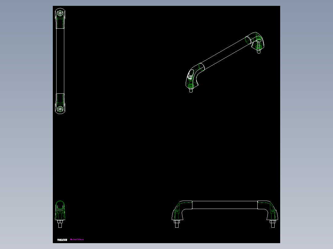 取手(不銹鋼)EU-2D多系列多零件图纸模型