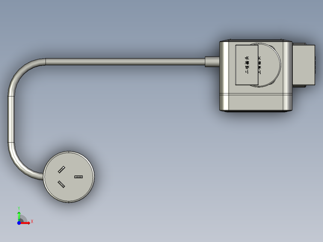 方型插座模型STP前视图