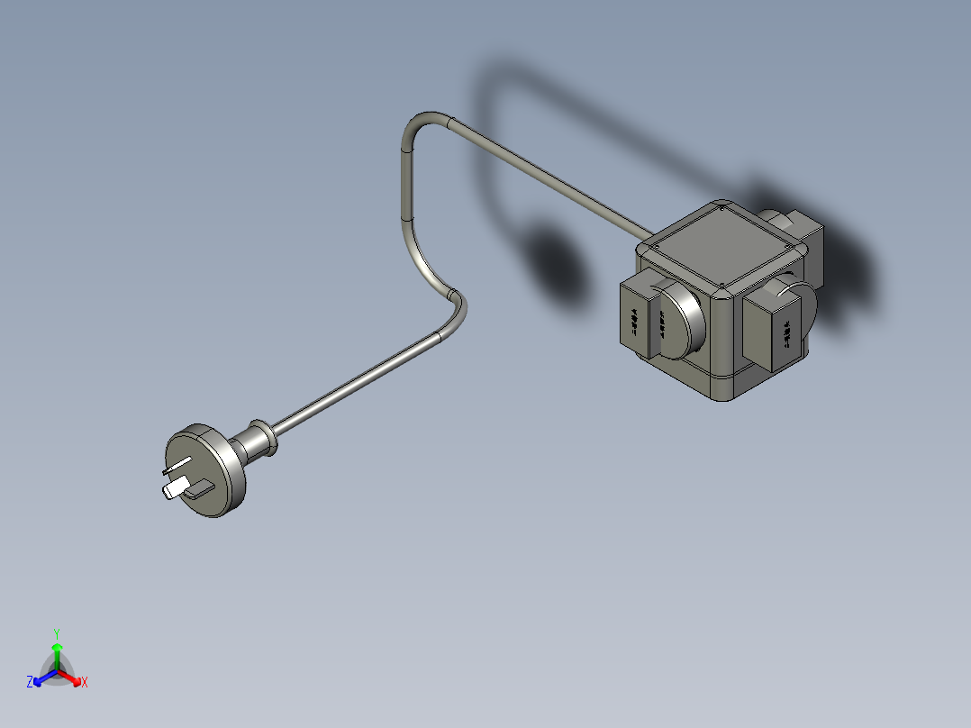 方型插座模型STP正等轴测图