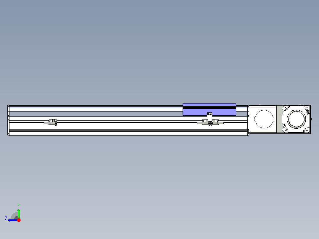 同步带滑台-半封闭B17H-L50--S450-L-P75-D3右视图