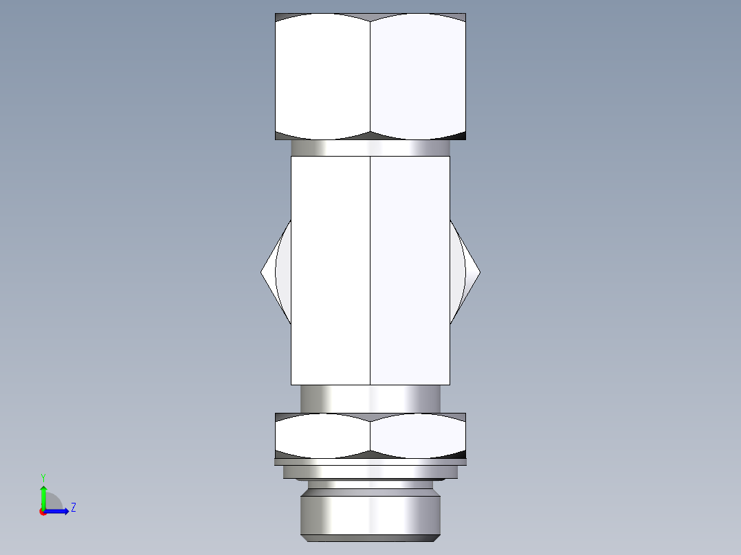 卡套式工业通用硬管接头EO_Adjustable_locknut_run_tee_LEE20ZSRCF左视图