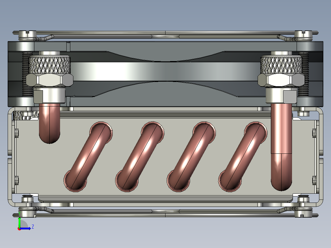 散热水箱模型左视图