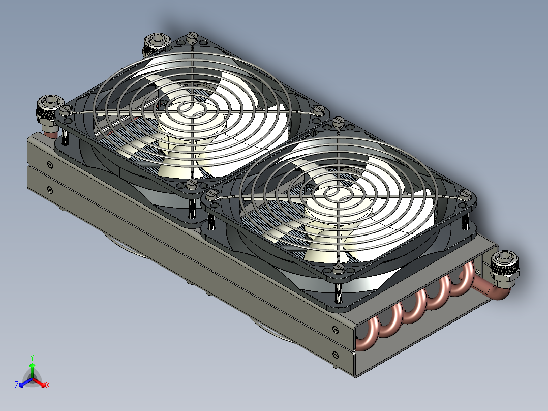 散热水箱模型正等轴测图