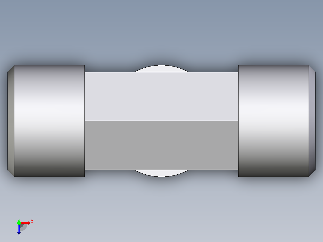 卡套式工业通用硬管接头EO_Union_tee_T10LCFX俯视图