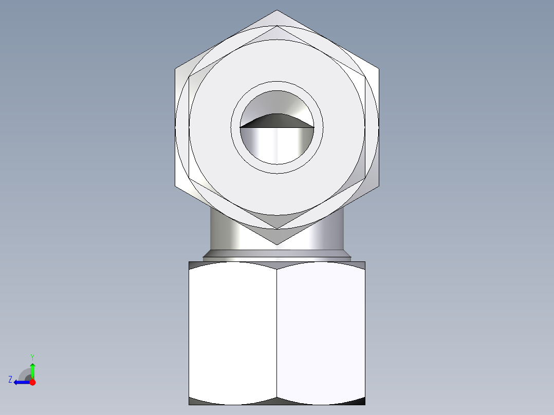 卡套式工业通用硬管接头EO_Bulkhead_elbow_WSV10L71右视图