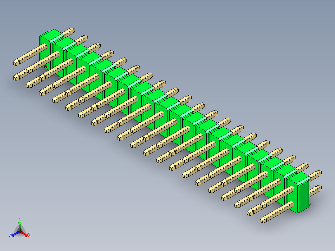 彩色公头100mil（2.54mm）系列-DS1021_green_2x20p_100mil_Type1_rev1.0