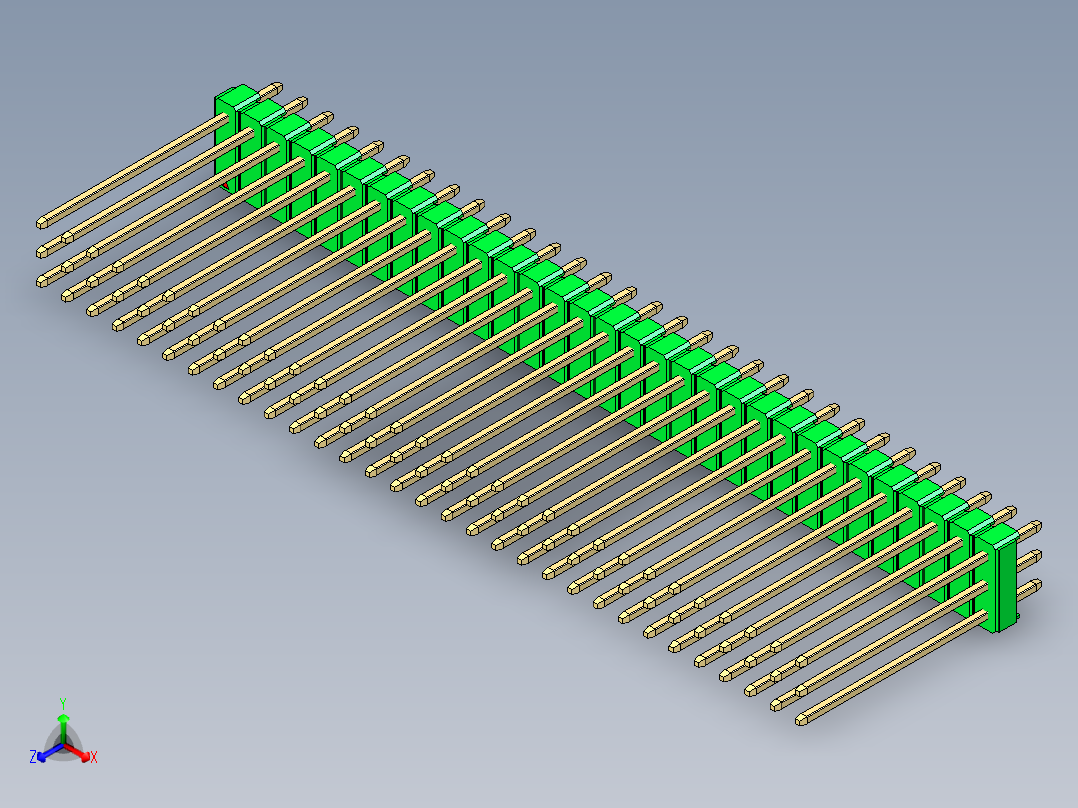 彩色公头100mil（2.54mm）系列-DS1021_green_3x31p_100mil_Type19_rev1.0