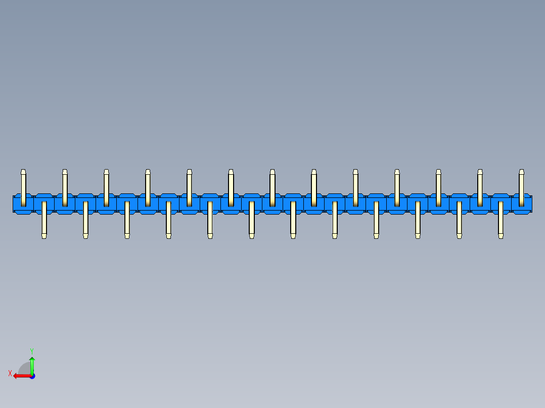 彩色公排针 100mil 2.54mm 系列-DS1022_blue_25p_100mil_Type_SMT_R1_rev1.0后视图
