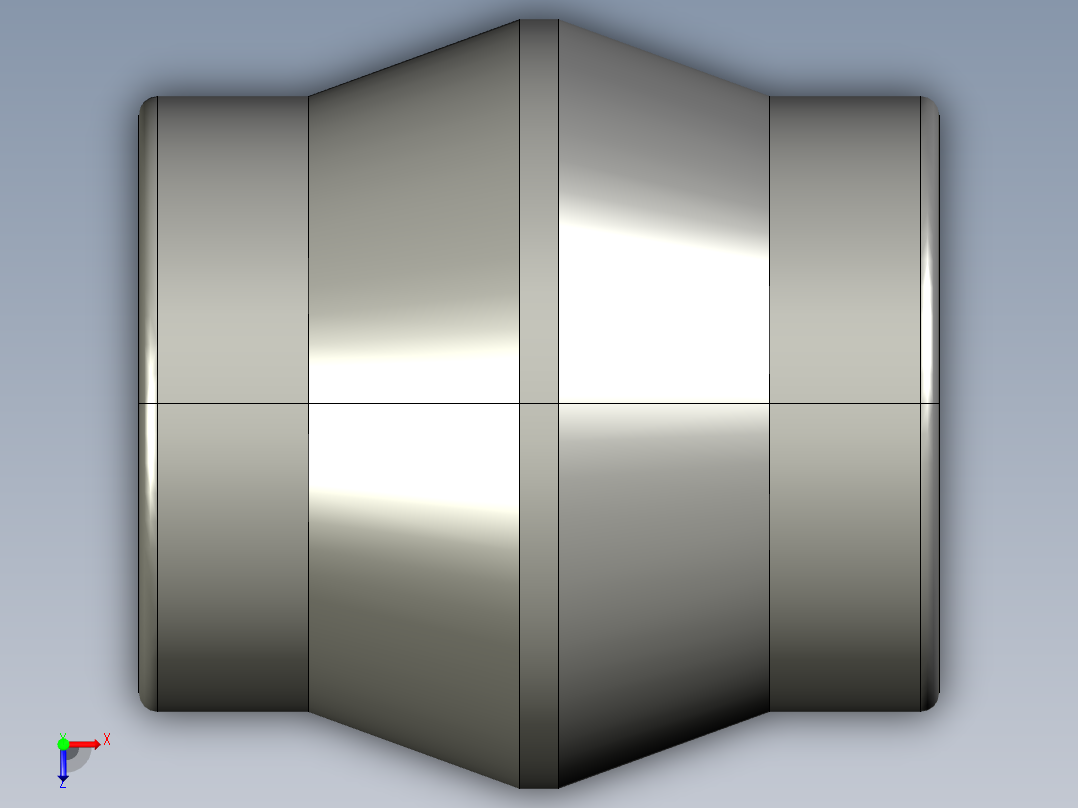 软管与硬管连接用工业通用接头0126_10_00俯视图