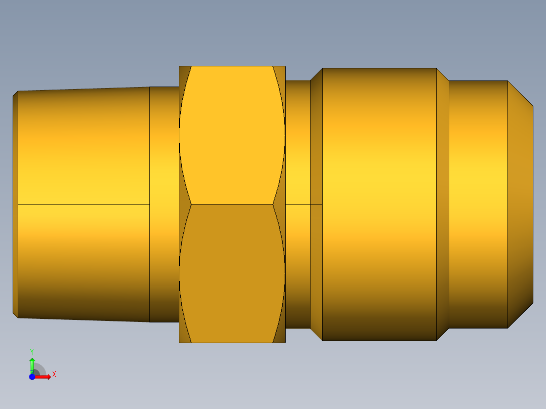 扩口式工业通用硬管接头Male Connector 48F-14-12前视图