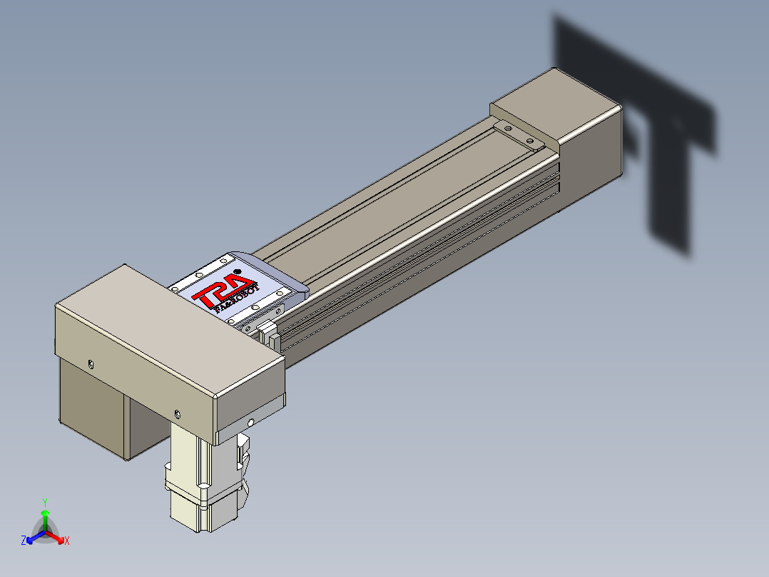 同步带全封闭直线模组TPA-HCB-65S-90-L200-MR-Y-P10-N3正等轴测图