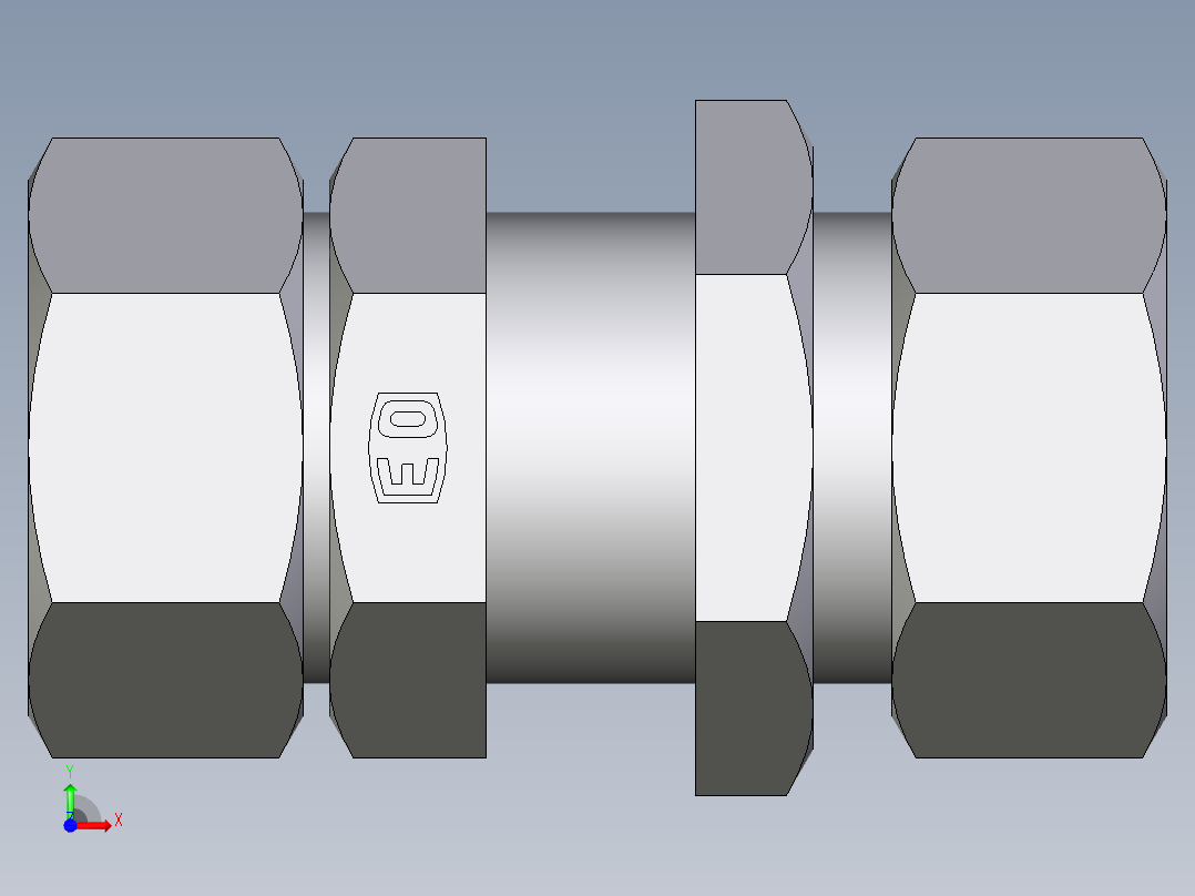 卡套式工业通用硬管接头EO_Bulkhead_union_SV28ZL71前视图