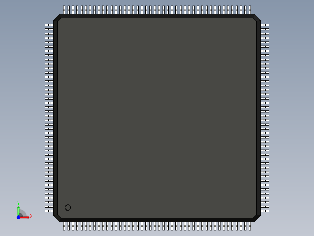 元器件3D封装QFP176_FPT-176P-M01170前视图