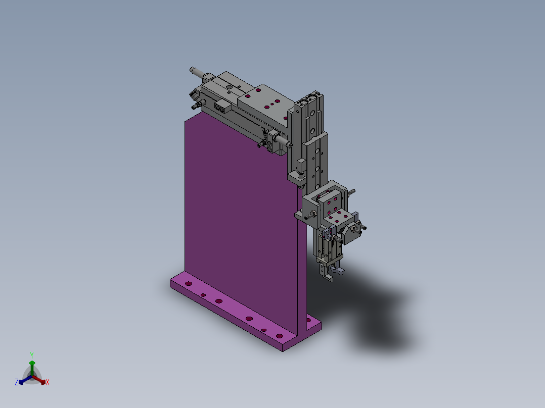 带浮动功能气动上料机构正等轴测图