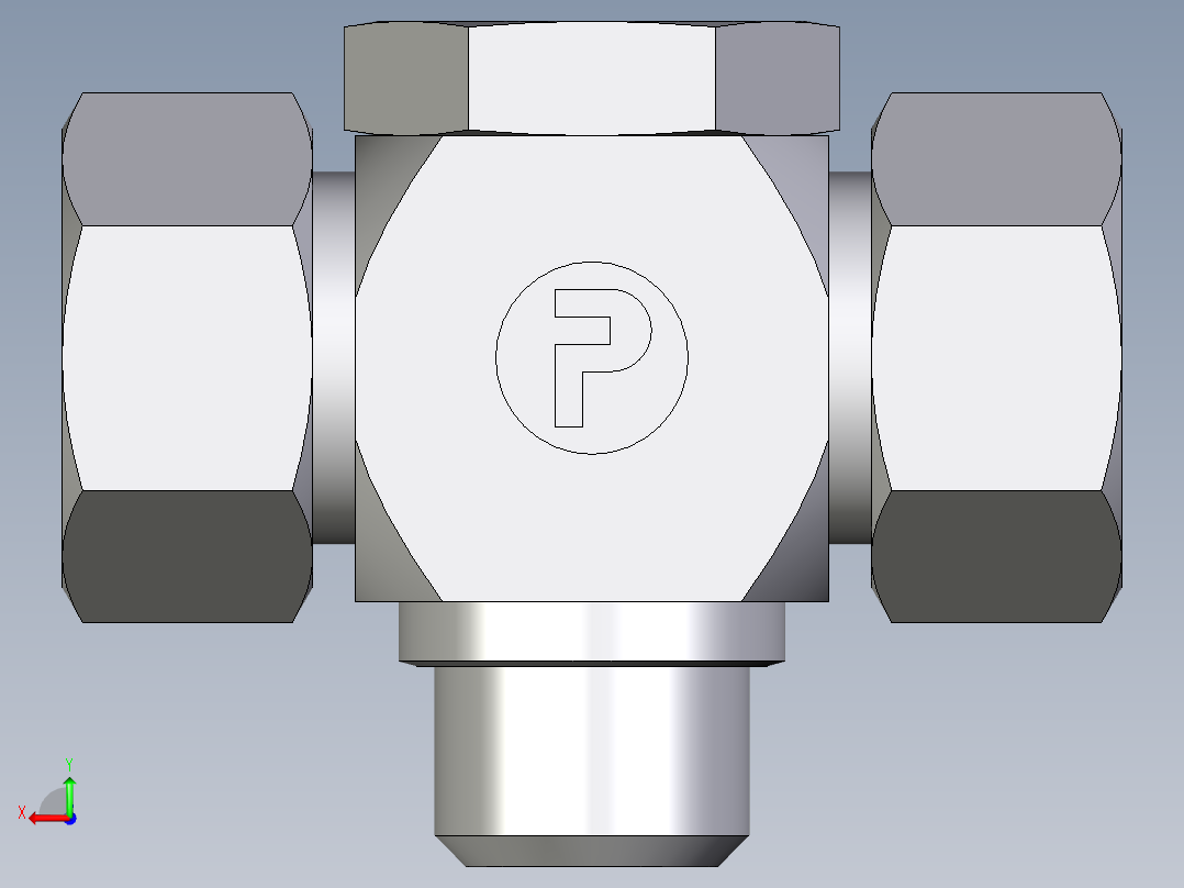 卡套式工业通用硬管接头EO_High_pressure_banjo_tee_TH18LM71后视图