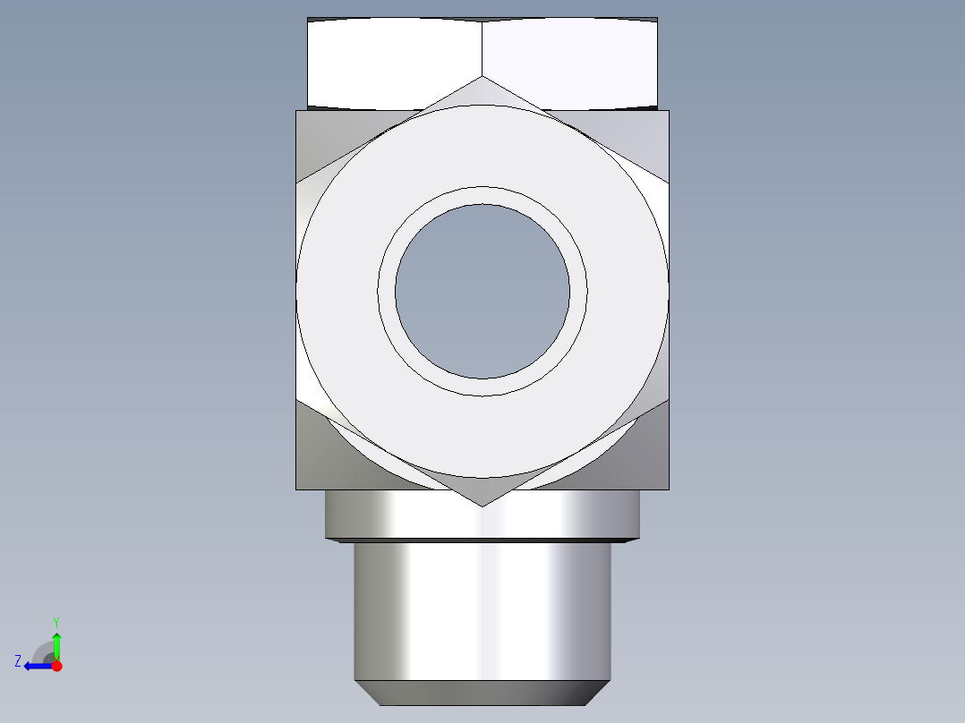 卡套式工业通用硬管接头EO_High_pressure_banjo_tee_TH18LM71右视图