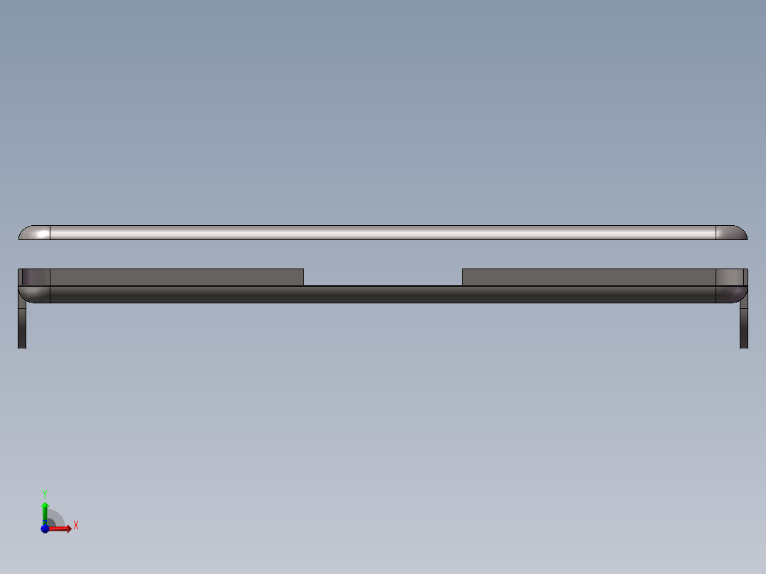 小型电脑桌设计模型前视图
