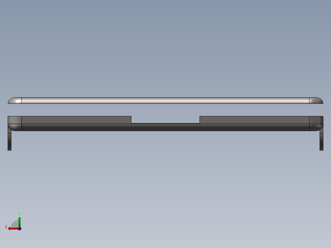 小型电脑桌设计模型后视图