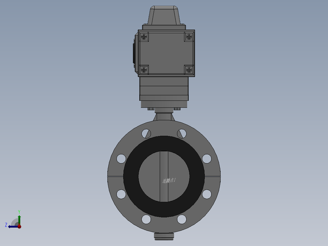 法兰式电动蝶阀-304 DN50-DN400右视图