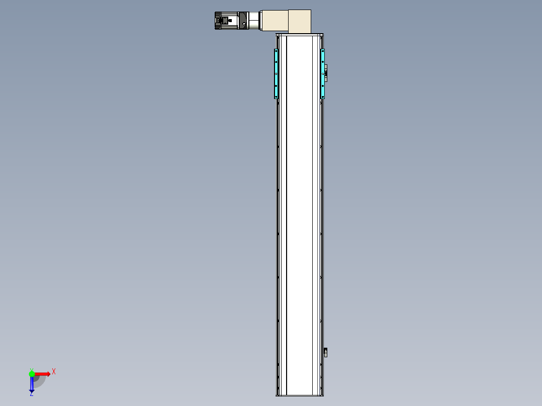 同步带滑台-半封闭B22-L100-C-S1250-L-P75-D3-N5俯视图