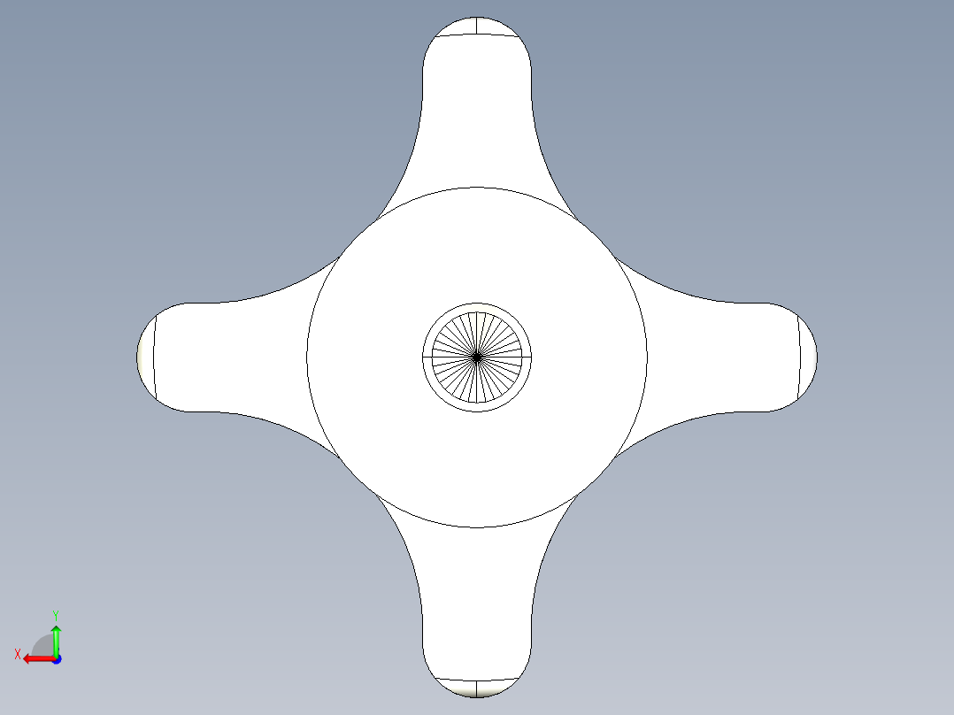 星型把手(B)2470-3D多系列多零件图纸模型后视图