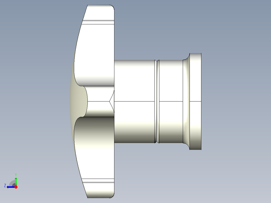 星型把手(B)2470-3D多系列多零件图纸模型右视图