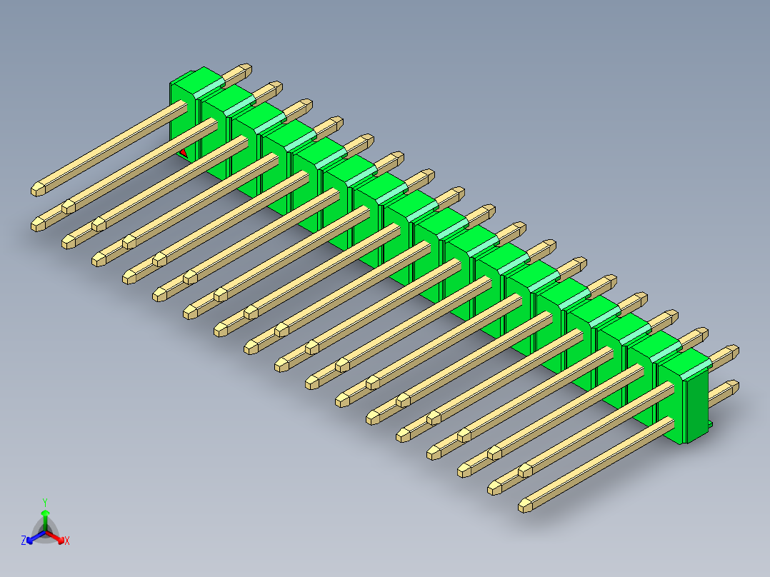 彩色公头100mil（2.54mm）系列-DS1021_green_2x17p_100mil_Type5_rev1.0