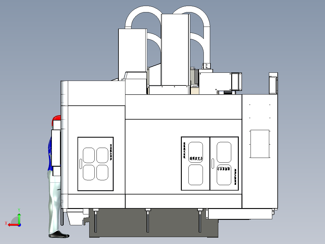 SHY-S6600-双工位双摆动主轴3+2加工中心后视图