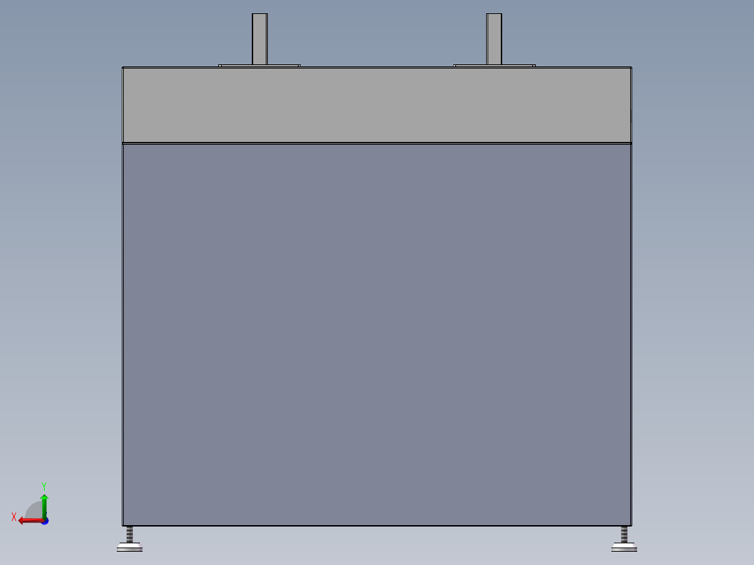 净化双位洗手台洗手池后视图