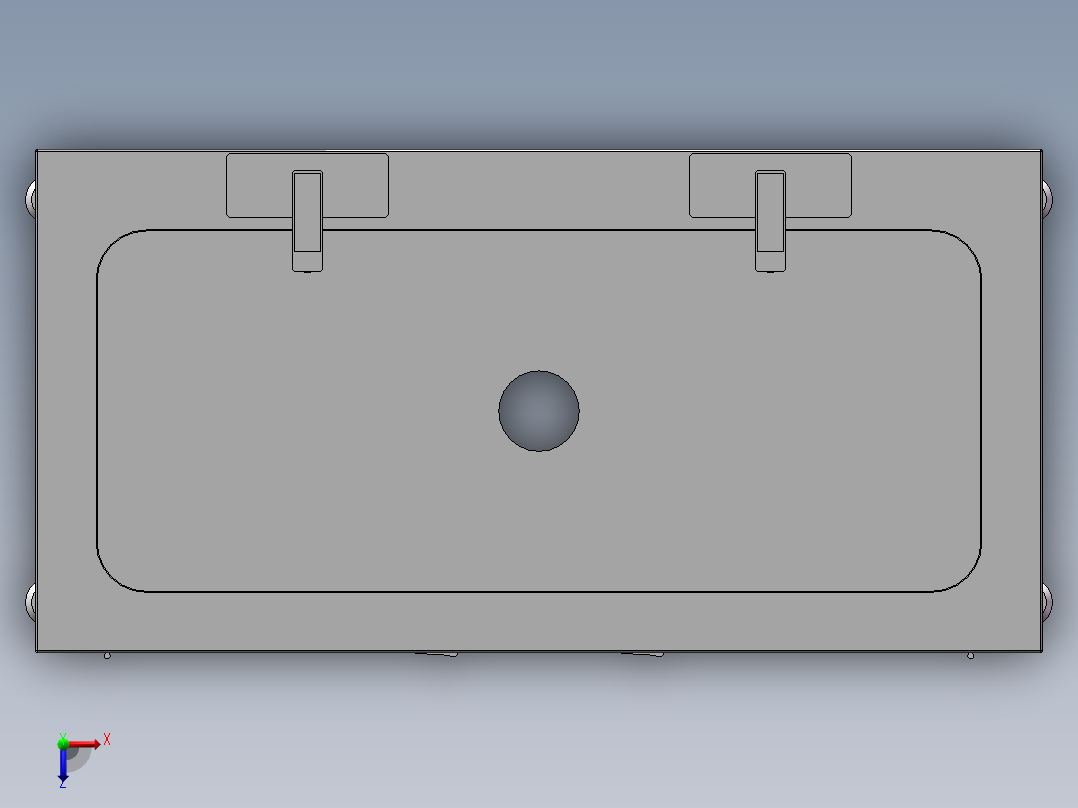 净化双位洗手台洗手池俯视图