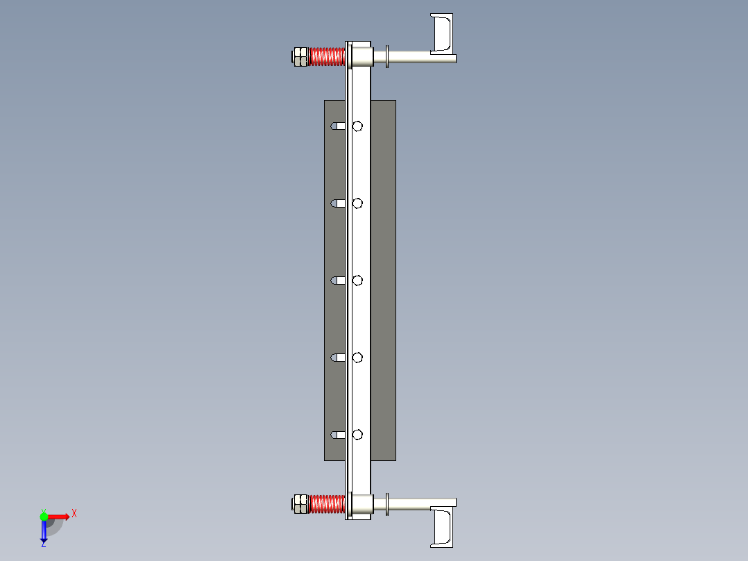 TD75型带式输送机弹簧清扫器 TD2E4俯视图