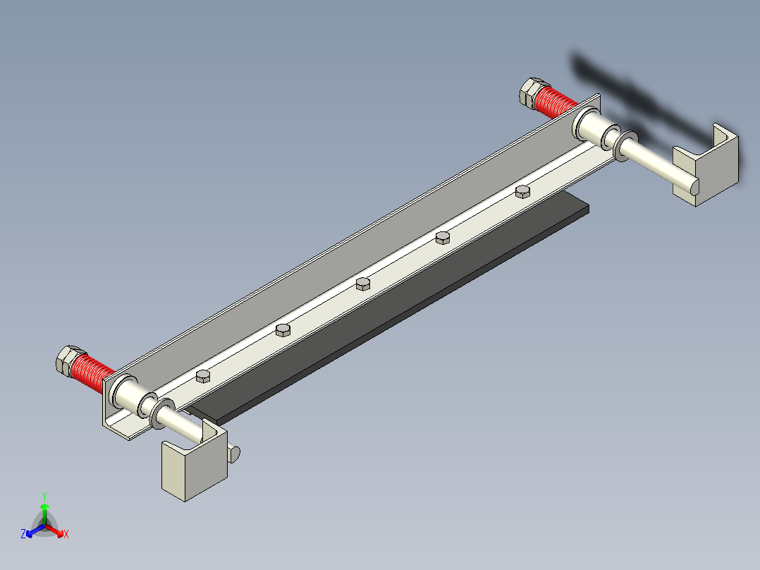 TD75型带式输送机弹簧清扫器 TD2E4正等轴测图