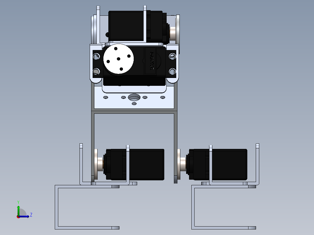 DIY+Arcialic板材机器人Chasie，带有机械手臂和坦克轨道左视图