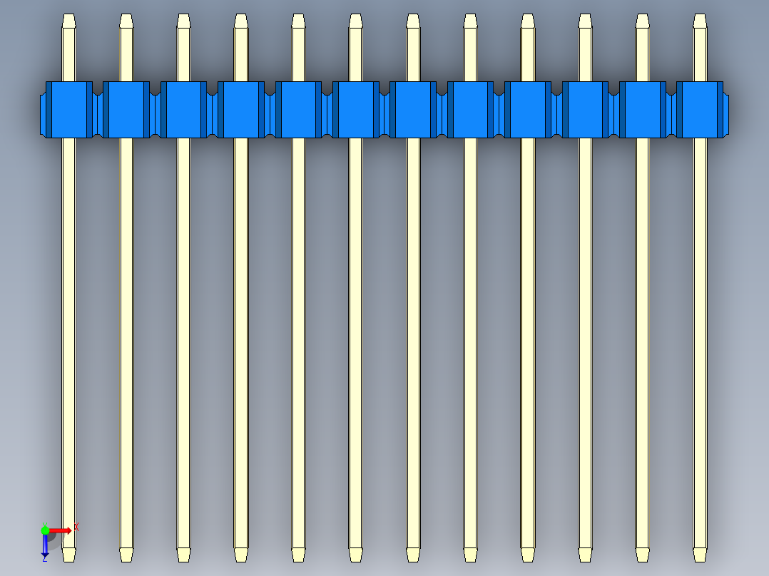 彩色公头100mil（2.54mm）系列-DS1021_blue_2x12p_100mil_Type19_rev1.0俯视图