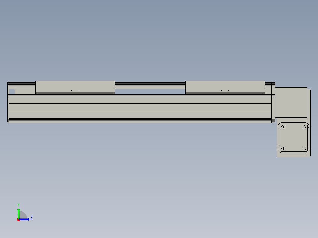 直线模组LHB21-L40-S400-RD设计图纸左视图