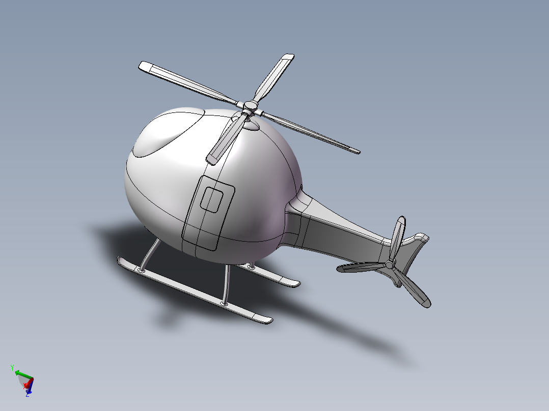 玩具设计直升机三维SW模型