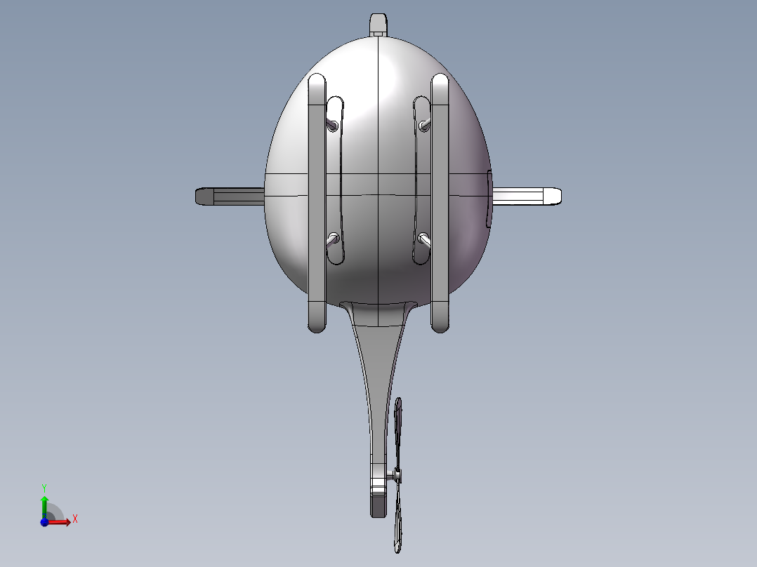 玩具设计直升机三维SW模型前视图